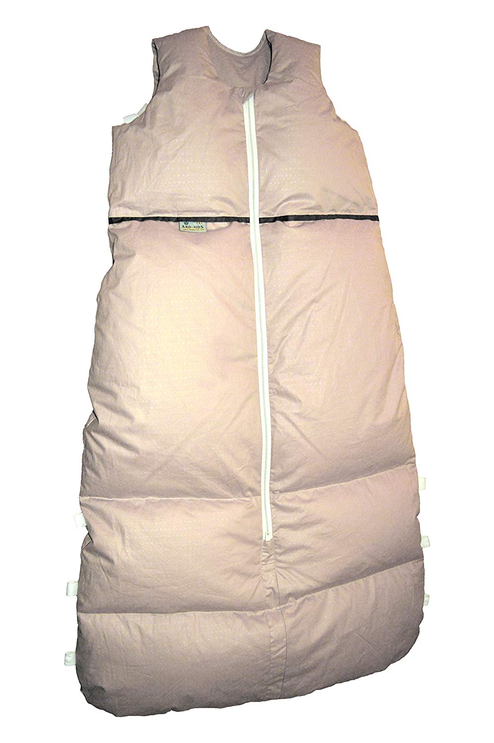 Premium Down Sleeping Bag 110 cm Spots, Adjustable in Length, alterskl. 12 – 24 Months, Sand
