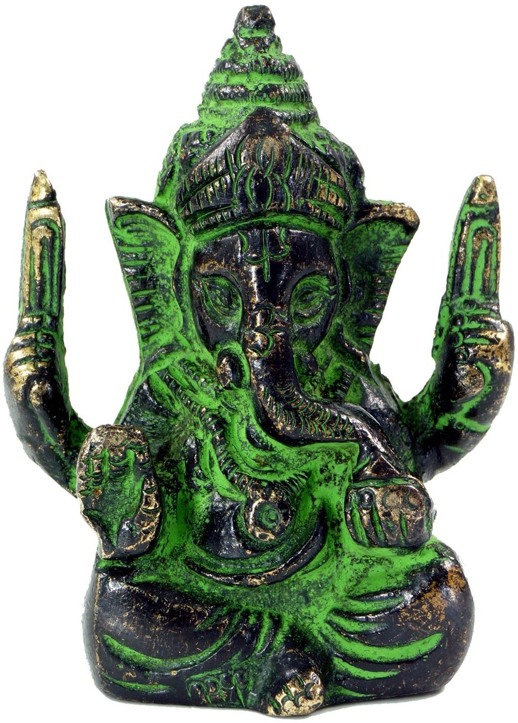 Guru Shop Brass Ganesha Statue,6x4, 5x2, 5 Figurine, Buddha statue Figurine