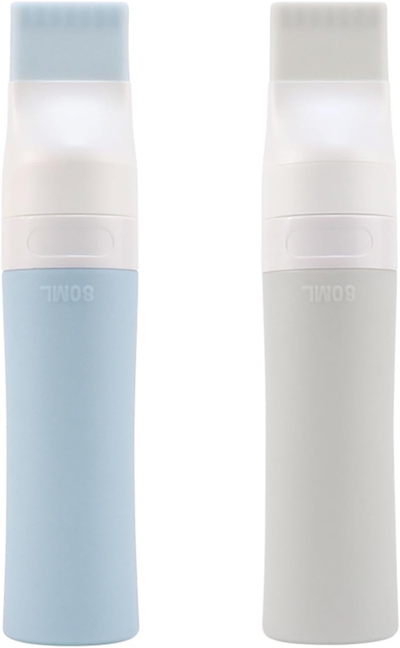 Pack of 2 Hair Oil Applicator, Applicator Bottle Hair 80 ml Shampoo Hair Oil Applicator Bottle Hair Dye Brush Bottle Comb Root Comb Applicator Bottle for Hair Dyeing and Scalp Care, Gray and Blue