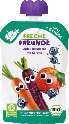 Squeeze apple, blueberry with carrot from 6 months, 100 g