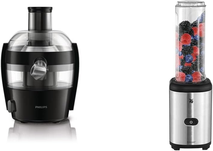 Philips Domestic Appliances Juicer - 500W, 1.5L, NutriU Recipe App, QuickClean (HR1832/00) & WMF Kult X Mix & Go Mini Smoothie Maker, Stand Mixer, Blender Electric, 300W, Tritan Plastic Bottle