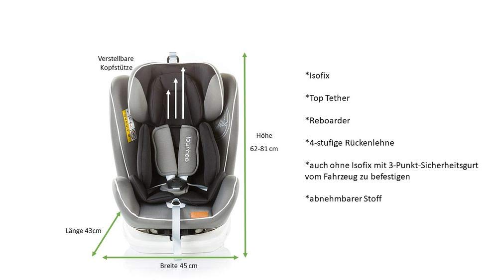 Chipolino Tourneo Child Seat Group 0+/1/2/3 (0-36 kg) Isofix Rotates 360°