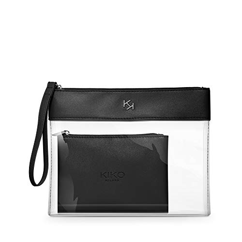 KIKO Milano Transparent Beauty Case 001 | Cosmetic Bag Transparent with Cas, ‎001 black