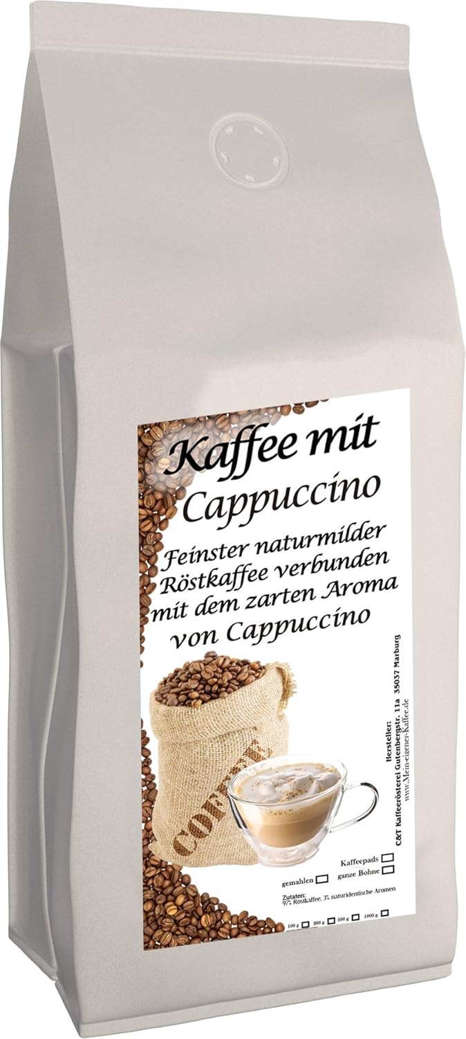 C&T Aroma Coffee - Flavored Ground Coffee - Cappuccino 200 g - Private Roasting Top Coffee Flavored Coffee