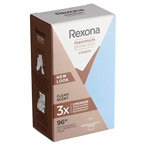 Pack of 3 - Rexona Women Deodorant Stick Cream - Maximum Protection Clean Scent - 45 ml