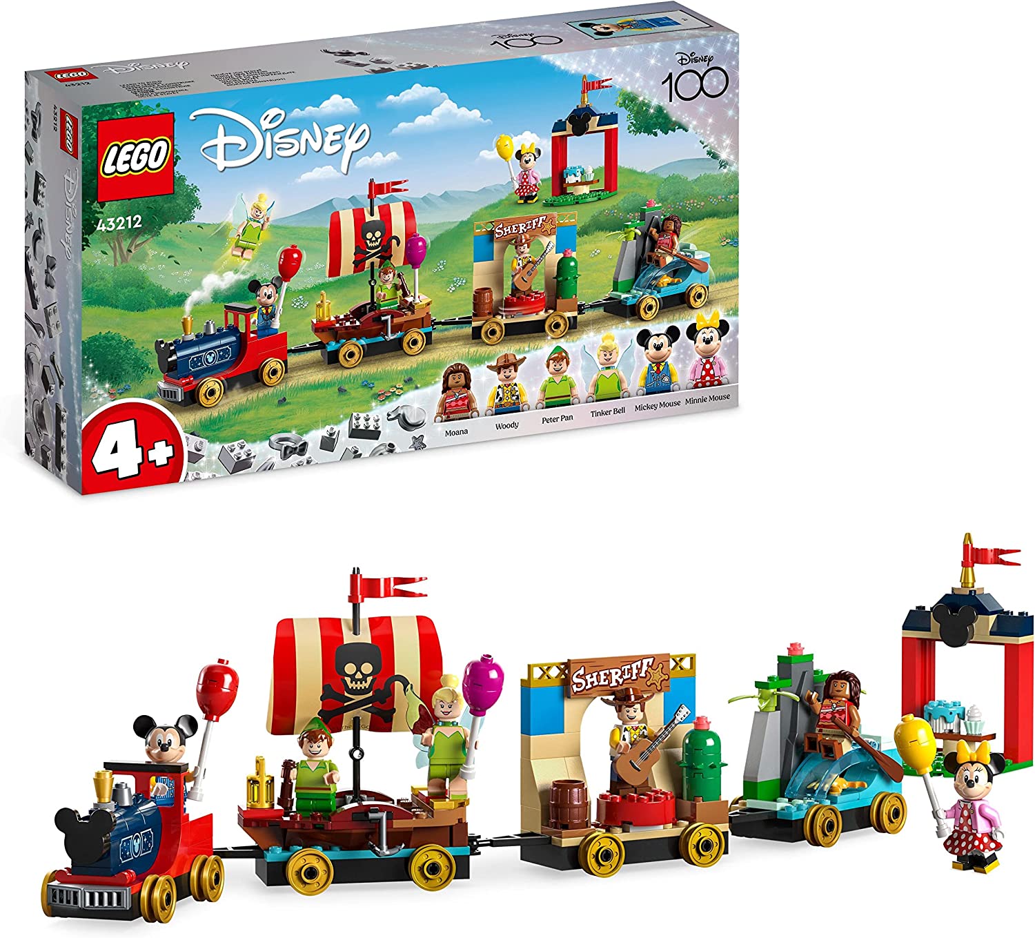 LEGO 43212 Disney Birthday Train Set with Moana, Woody, Peter Pan and Tinker Bell Train Toy Plus Mickey and Minnie Mouse for Children Aggen Aggen Aged 4 and Up Disney \ 'S 100th Birthday