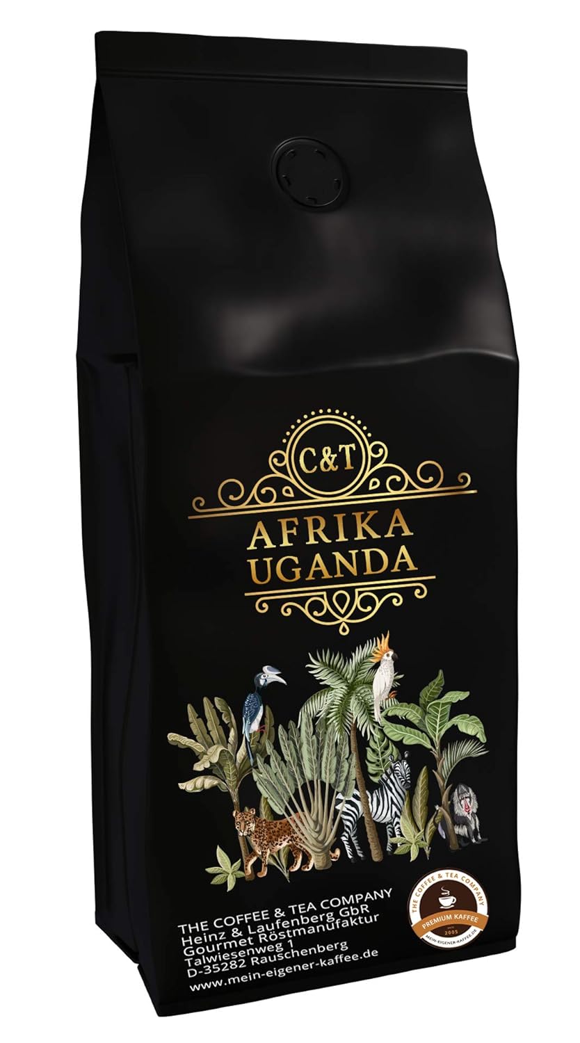 Coffee Specialty from Africa - Uganda in Eastern Central Africa (200 g, Whole Bean) - Country Coffee - Top Coffee - Low Acid - Gentle and Freshly Roasted
