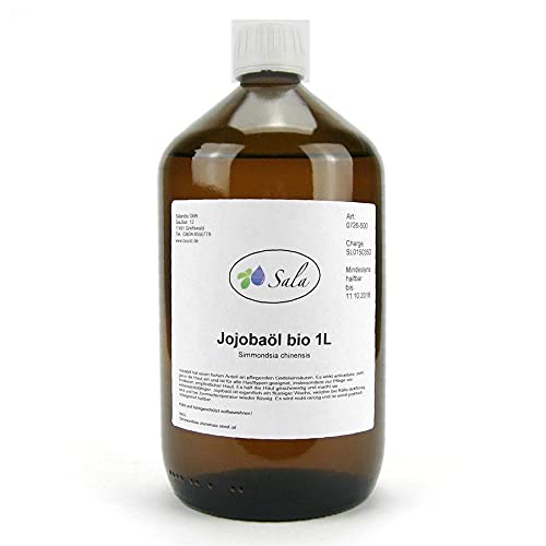 Sala Jojoba Oil Cold Pressed Organic 1 Litre 1000 ml Glass Bottle