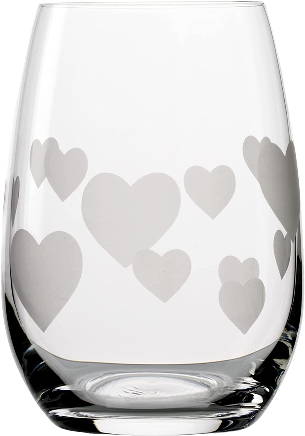 STÖLZLE LAUSITZ L\'Amour Glasses with Satinised Hearts 335 ml I Drinking Gl