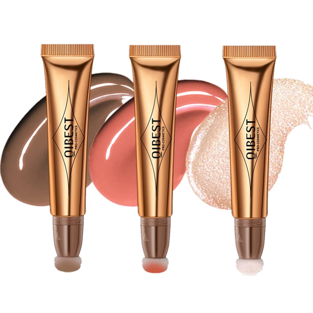 Liquid Contour Beauty Wall, Cream Blush Highlighter Contour With Cushion Liquid Highlighter Face Bronzer Natural Super Silky Blush Stick Beauty Makeup
