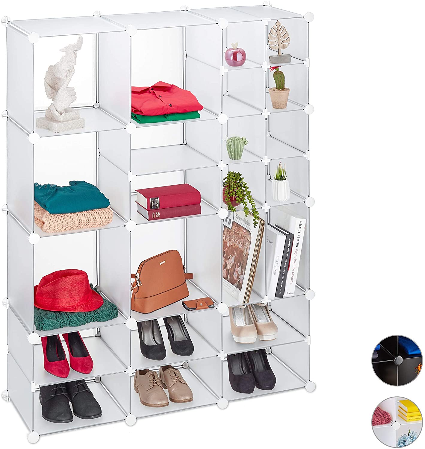 Relaxdays Shelving System 23 Compartments Large Open Diy Shelving Plastic R