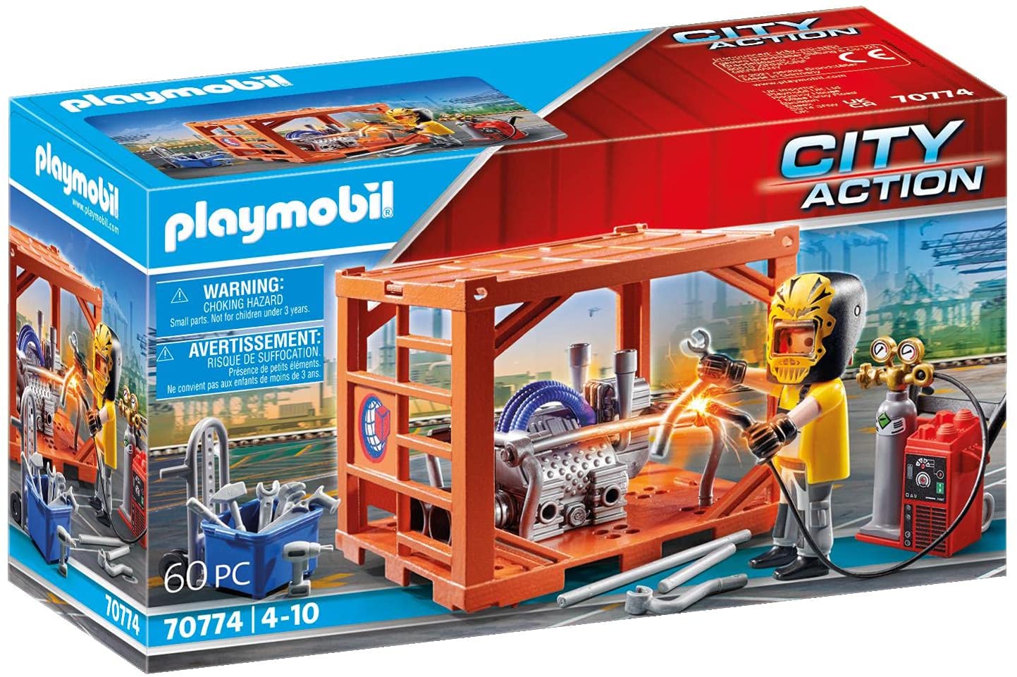 Playmobil City Action 70774 Container Manufacturing with Welder and Equipme