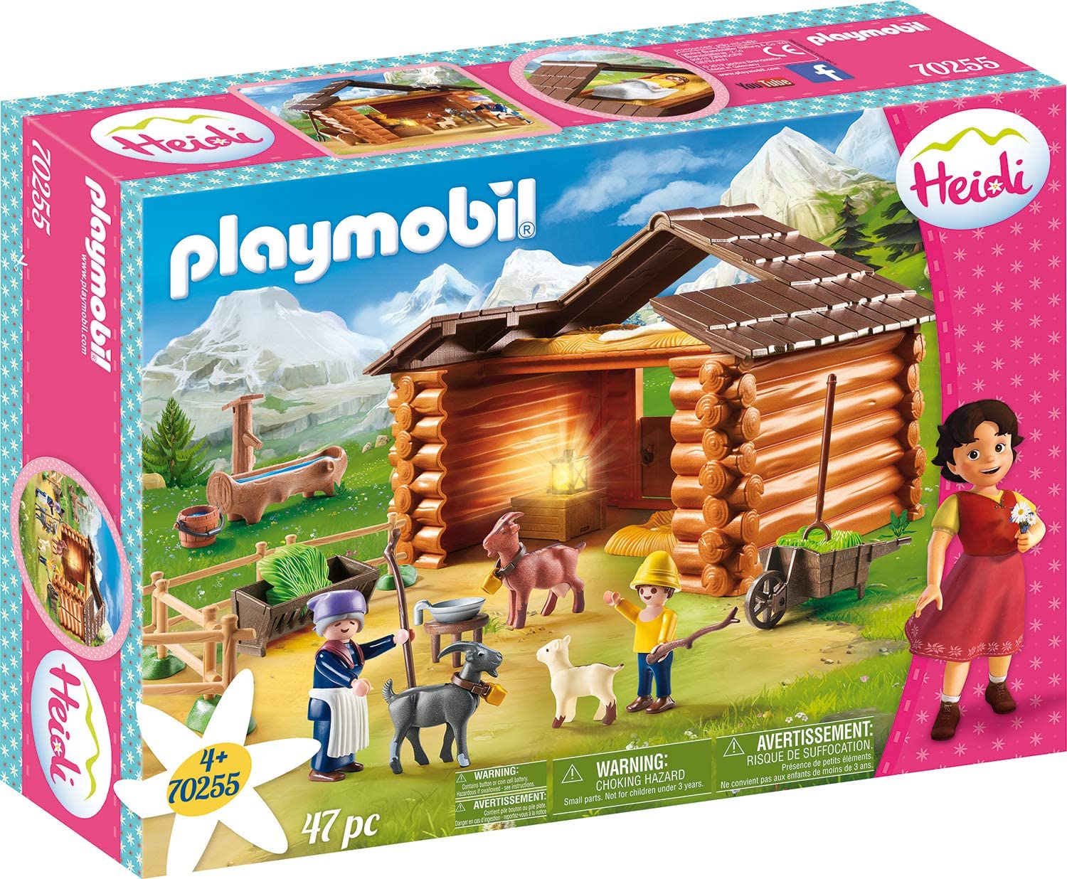 Playmobil, Heidi, 70255, Peters Goat Shed with Light Effect, Aged 4 Years a