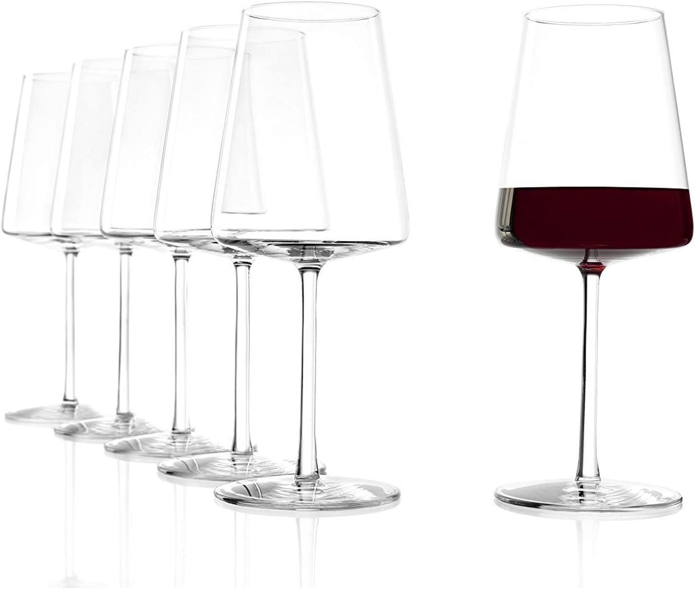 Stölzle Lausitz Red Wine Glasses Power 517 ml Set of 6 with Calibration Mark 0.2 L Ideal for Catering and Hotels
