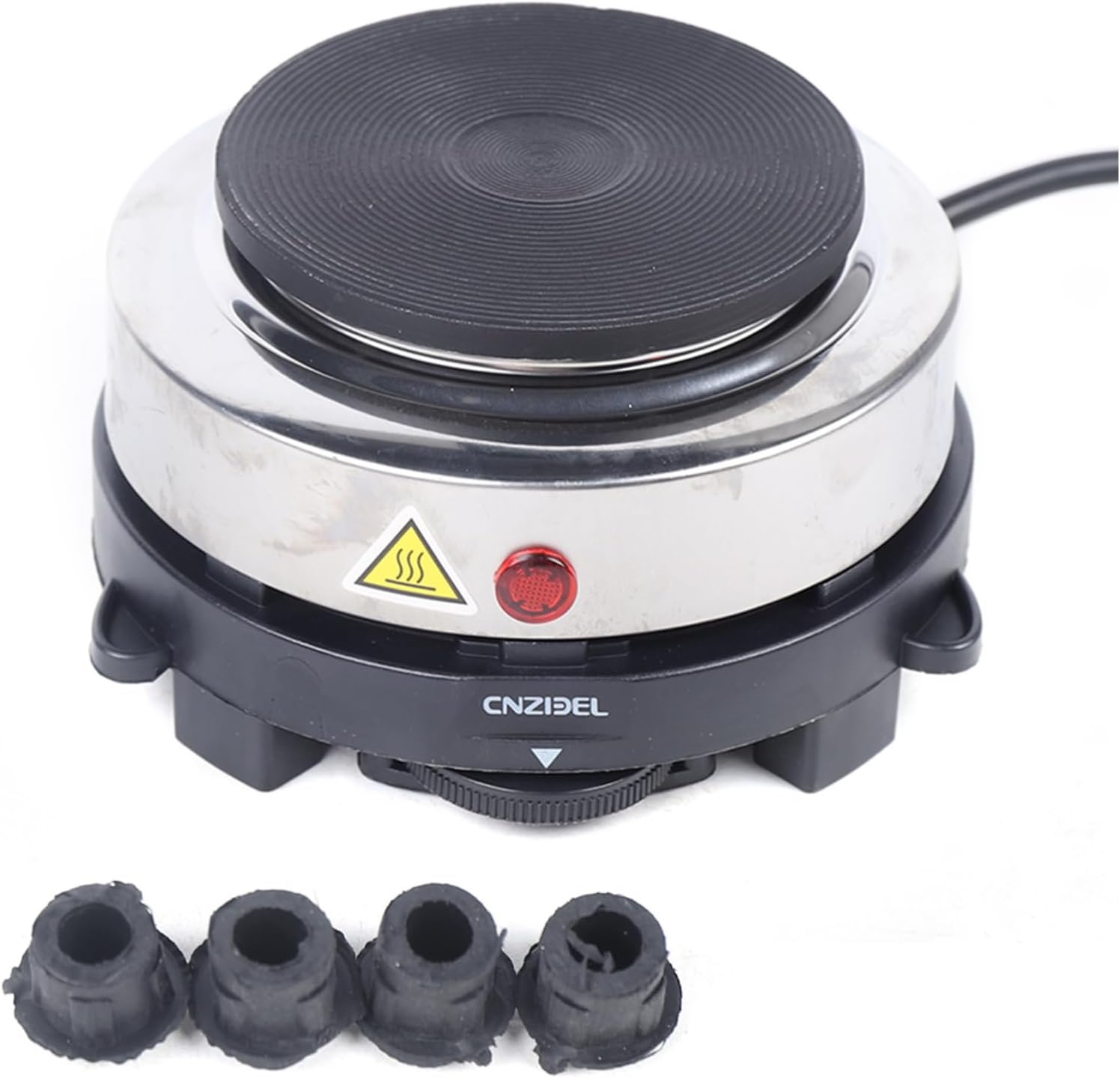 Single Electric Hob 500 W Hob 1 9.6 cm Heating Vessel Hob 1 Hob Heating Plate 6 Temperature Settings for Tea Coffee Kitchen Single Heating Plate