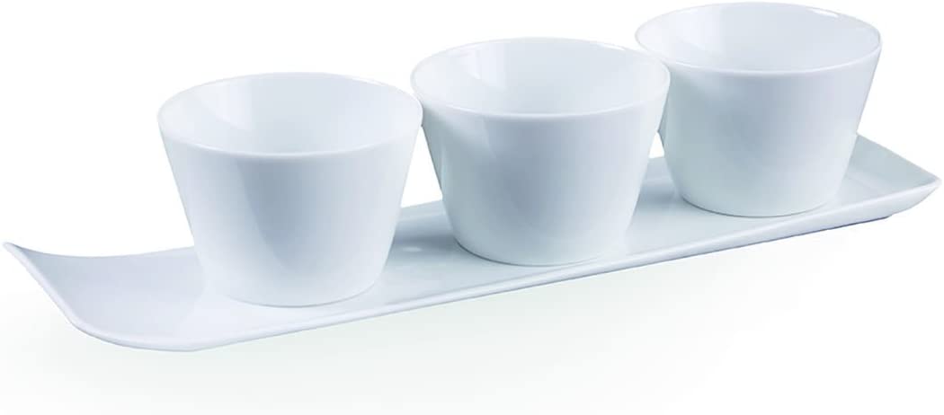 Vivo 19-5252-7557 Newfreshcollec Tray Set, 2 Piece Dinnerware Set, Porcelain, 17.0 cm x 17.0 cm x 8.0 cm, White