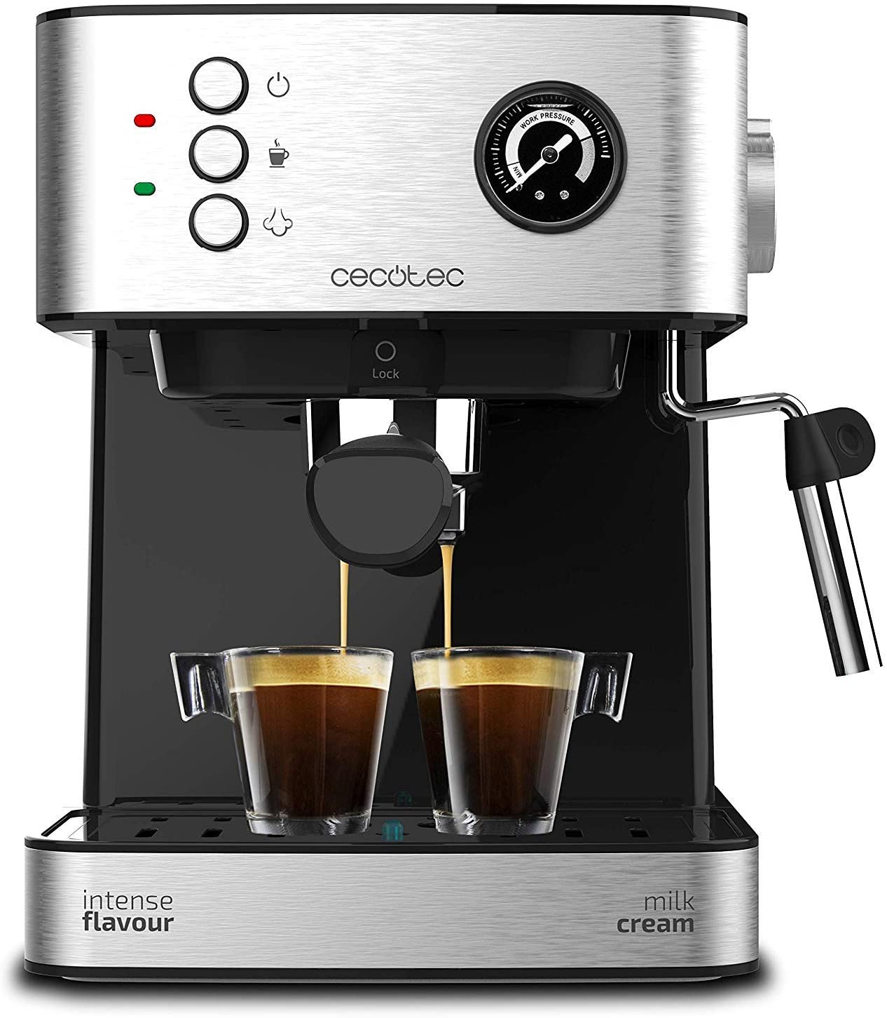 Cecotec Espresso and Cappuccino Coffee Machine, Stainless steel