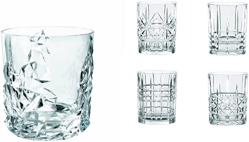 Spiegelau and Nachtmann Set of 4 Whiskey Glasses 365 ML 101968 Sculpture & 4-Piece Crystal Glass 345 ml Highland 0095906-0