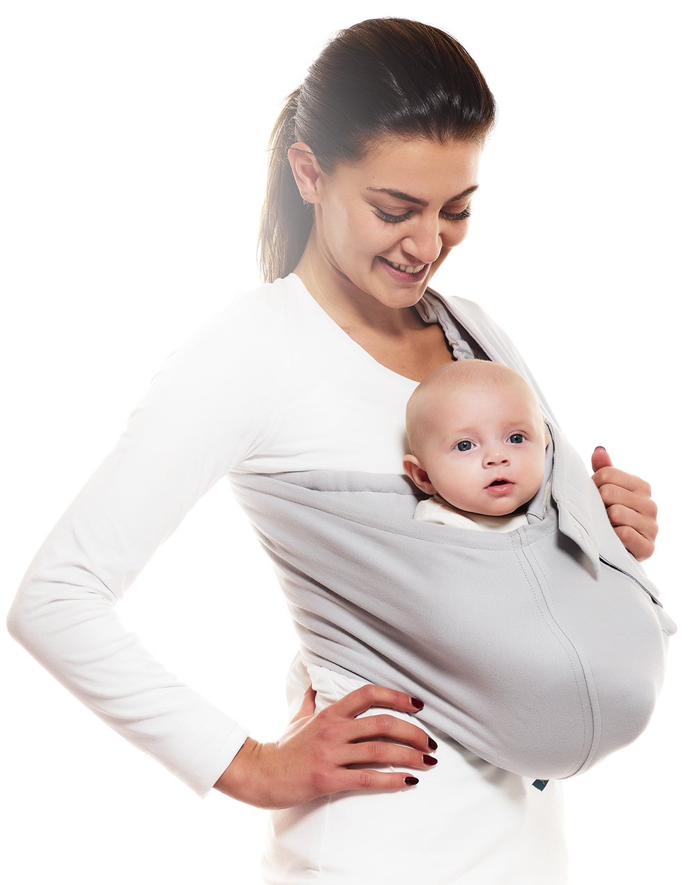 Wallaboo Baby Carrier Sling Connection 100% Cotton Fits Your Baby\'s Shape Silver