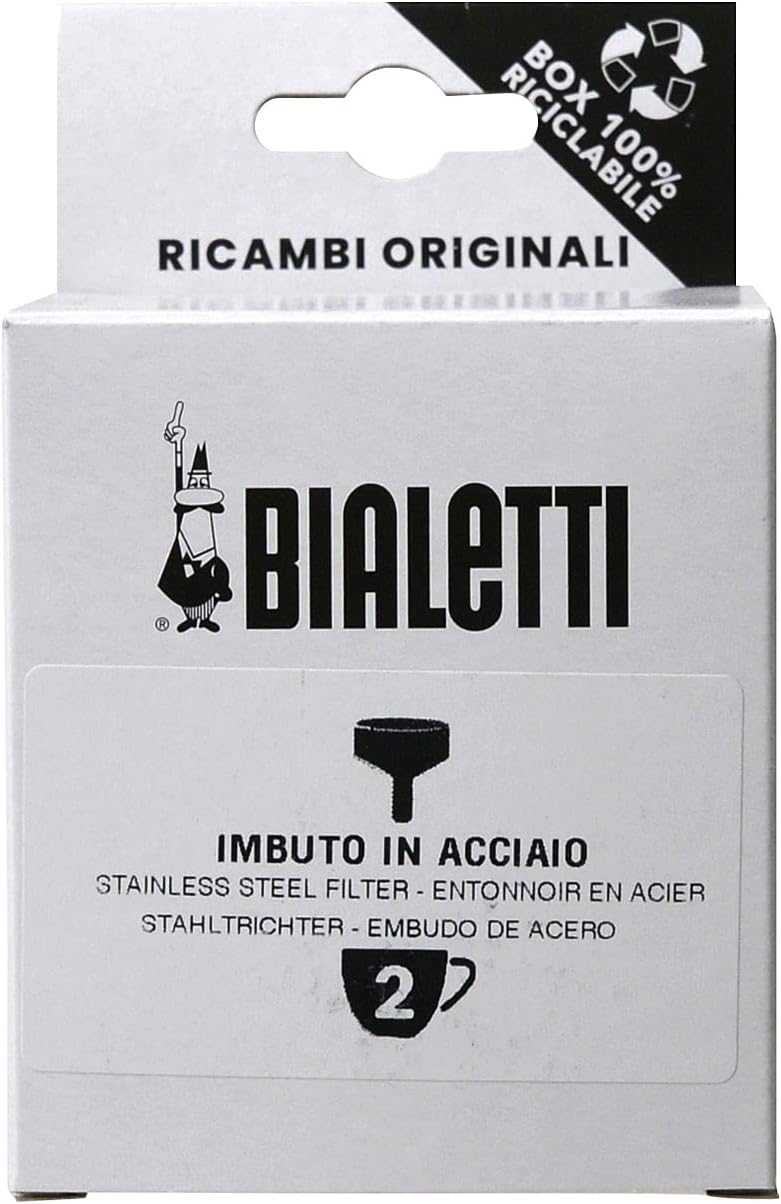 Bialetti ricambi, including 1 funnel filter, compatible with Venus, Kitty, Musa (2 cups)