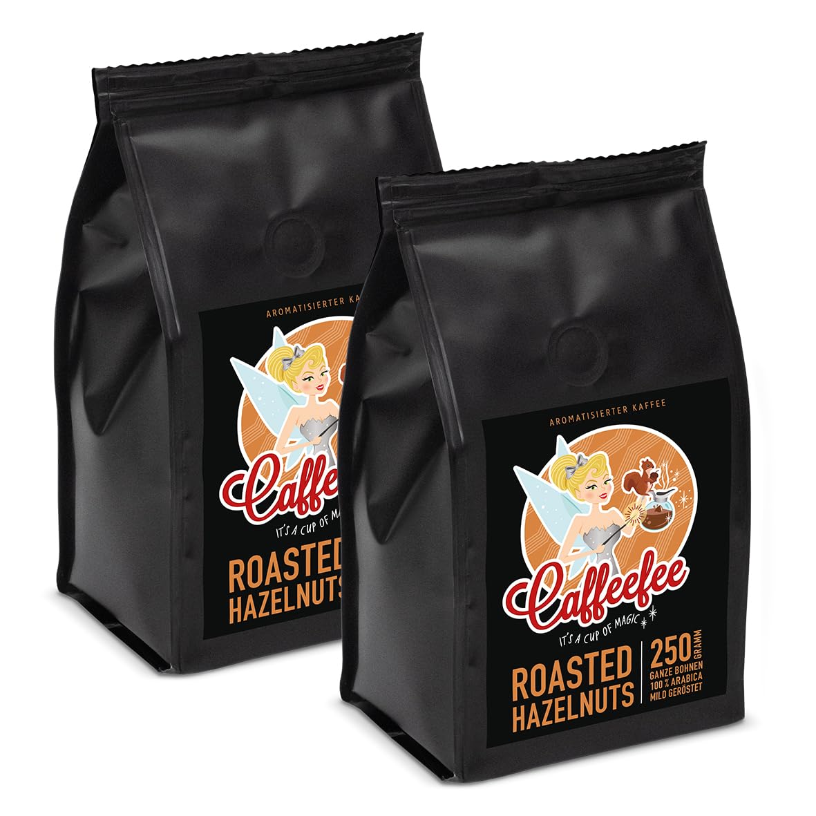 Caffeefee Roasted Hazelnuts Beans 2 x 250g Flavored Roasted Coffee