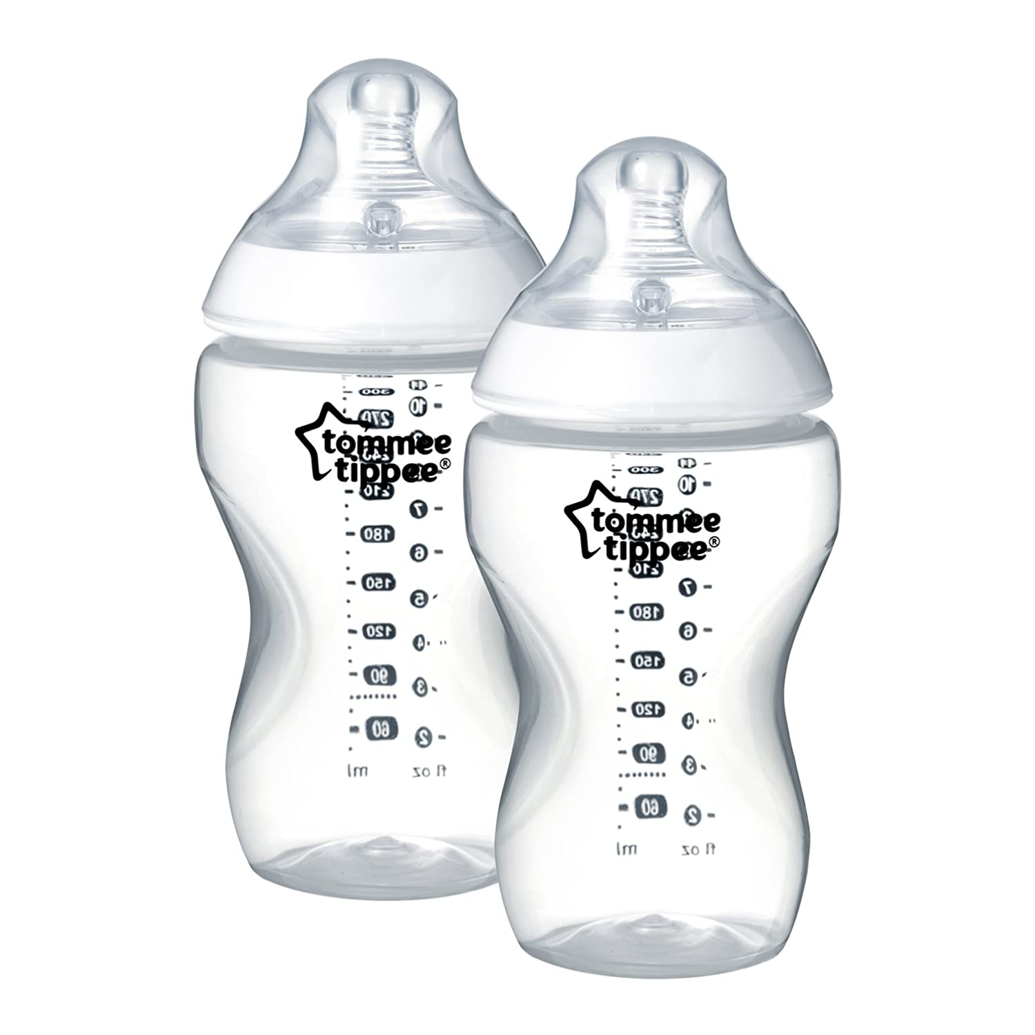 Tommee Tippee Closer to Nature Baby Bottle Anti-Colic Valve Super Soft Teat, Set of 2, 340 ml