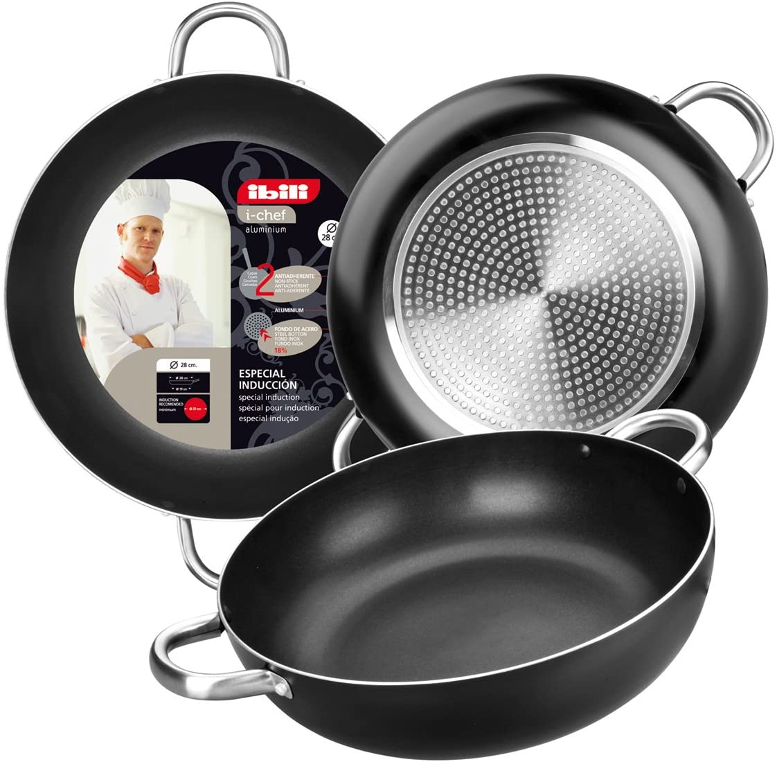 Ibili 403328 Deep Frying Pan with I-Chef Handles 28 cm