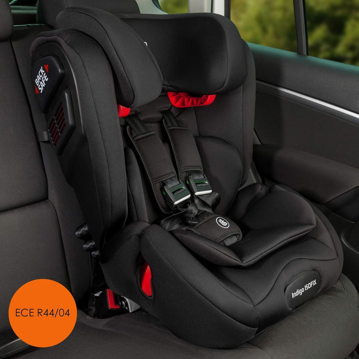 BABYLON Indigo Isofix Car Seat Group 1/2/3 Child Seat 9-36 kg (1 to 12 Years) Child Seat with Top Tether 5 Point Safety Belt ECE R44/04 Blue