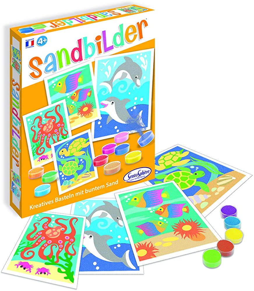 Sentosphere Unisex Toy Multi-Coloured Sand Pictures Fish Dolphins With Temp