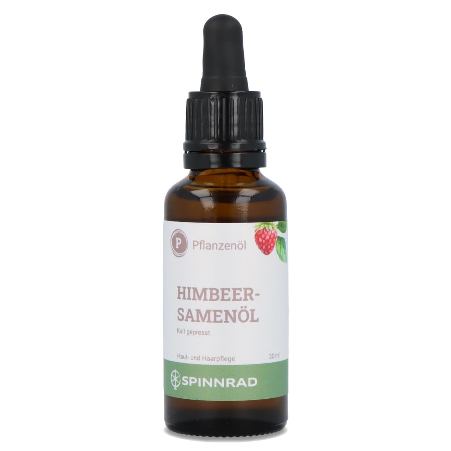 Spinnrad Raspberry Seed Oil - Antioxidant Protection for Skin & Hair | Omega-3, Omega-6, Vitamin A & E | Cold Pressed, Pure, Vegan & No Additives | Ideal for Sensitive & Mature Skin | 30 ml