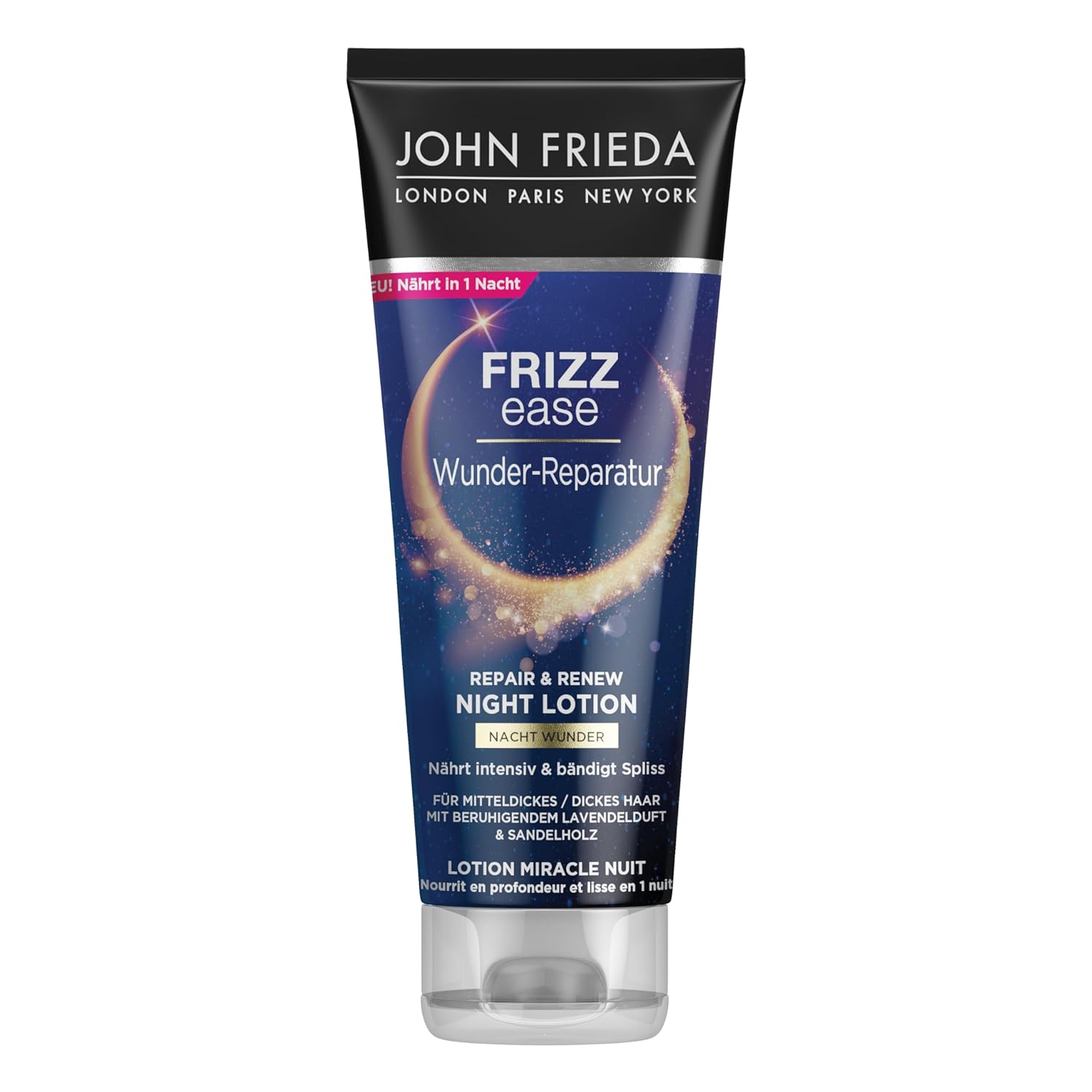 John Frieda Miracle Repair Night Wonder Hair Lotion - Content: 100 ml - Frizz Ease Series - For Medium Thick/Thick Hair - Intensely Nourishes in 1 Night