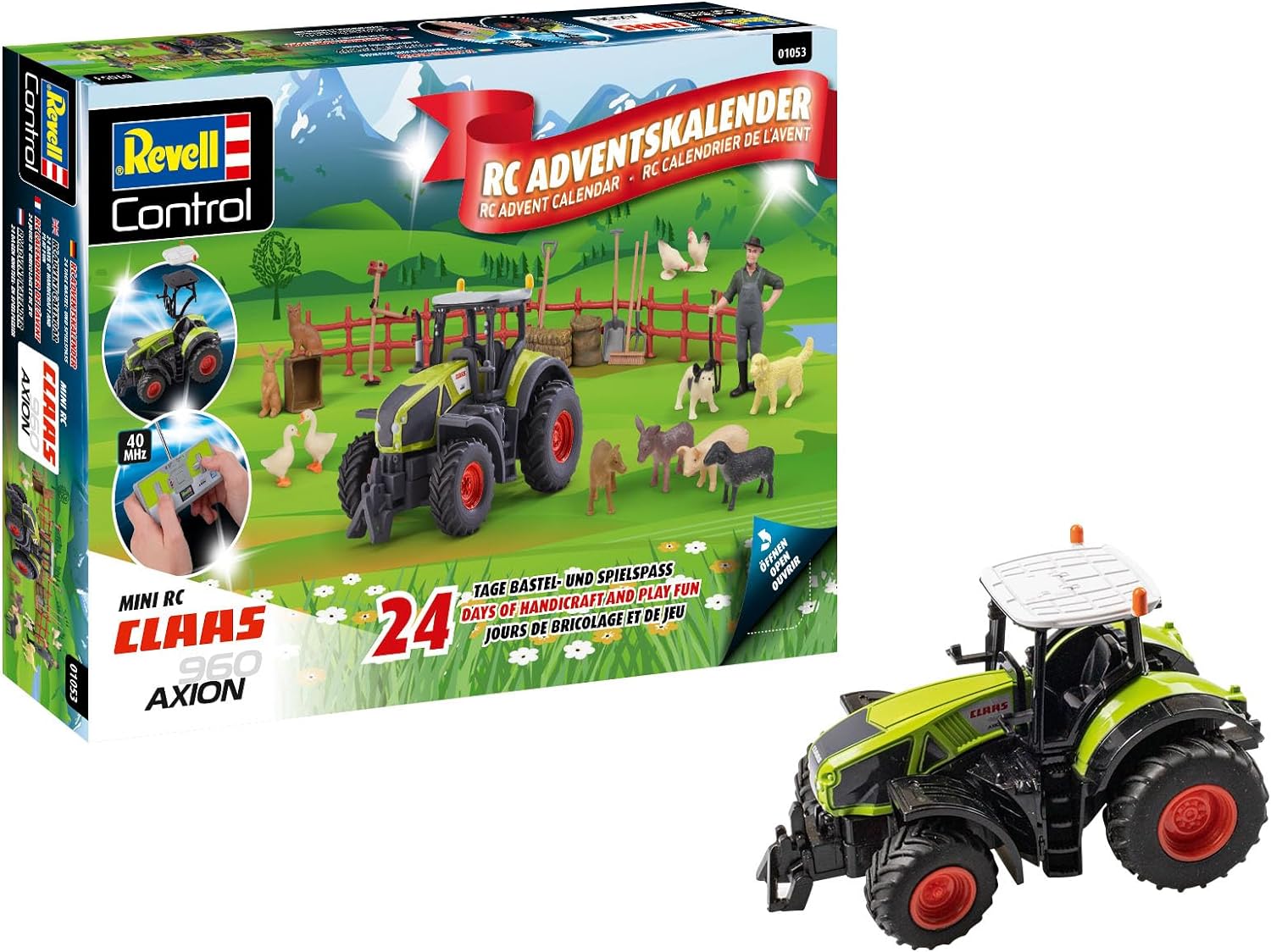 Revell Advent Calendar RC Claas 960 Axio I Claas Tractor I DIY Advent Calendar I Christmas Calendar for Boys, Girls and Adults From 8 Years I Tractor Assemble in 24 Days
