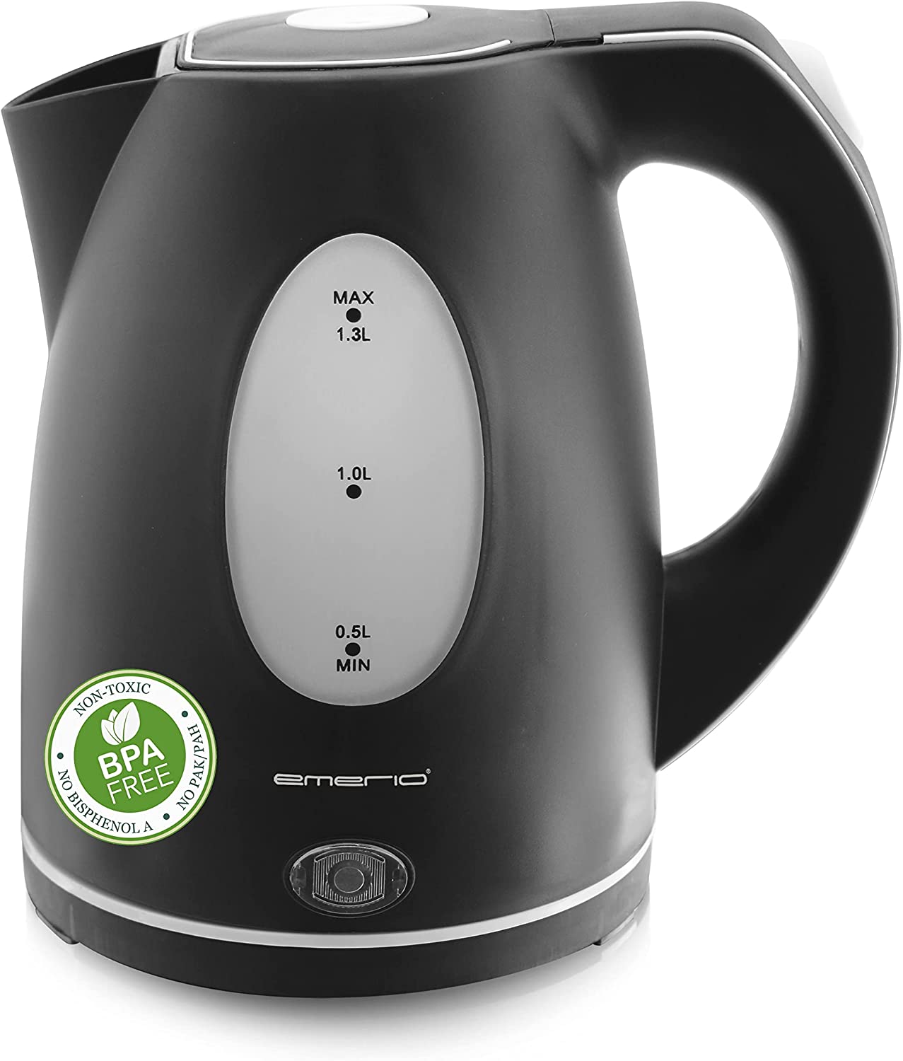 Emerio WK-106468.14 Kettle for Travel / Camping / Office with 2200 Watt, BPA-Free, Automatic Shut-Off with Dry Protection, 360° Base, Includes Limescale Filter, Black