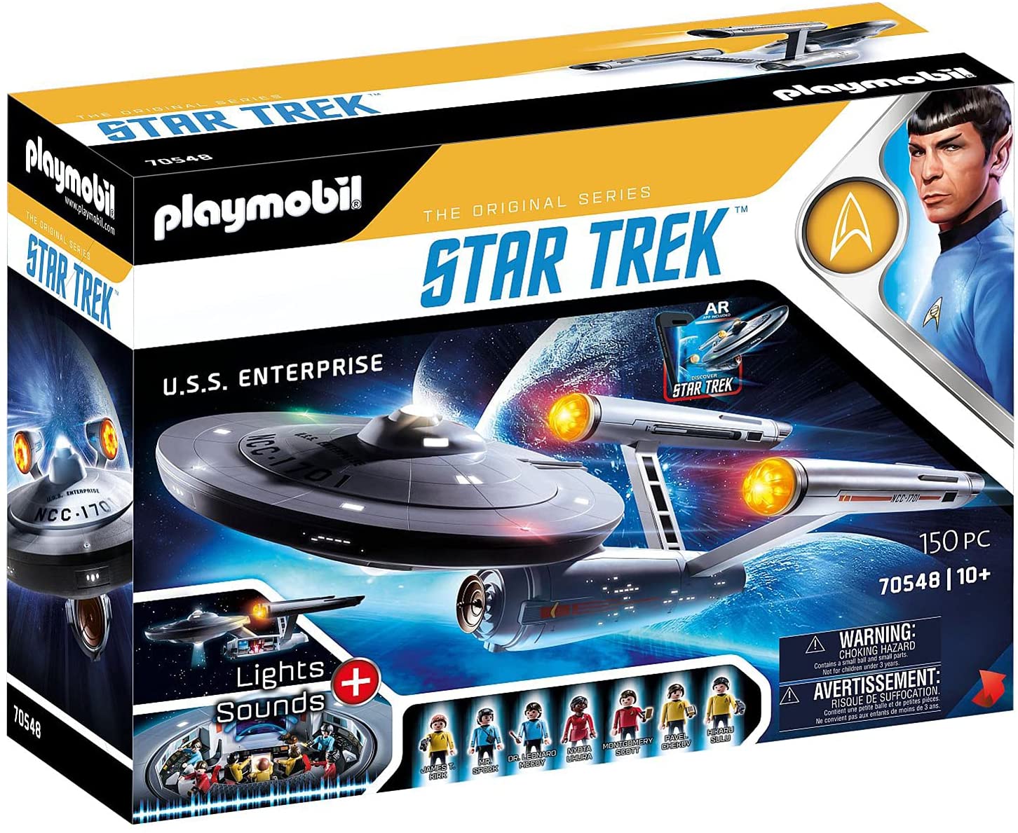 PLAYMOBIL Star Trek 70548 U.S.S. Enterprise NCC-1701 with AR App, Light Eff