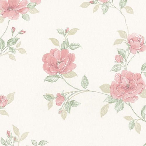 galerie-24 md29438 – Silk Natural Motifs Floral Beige, Brown, Cream Wallpaper Pink Gal