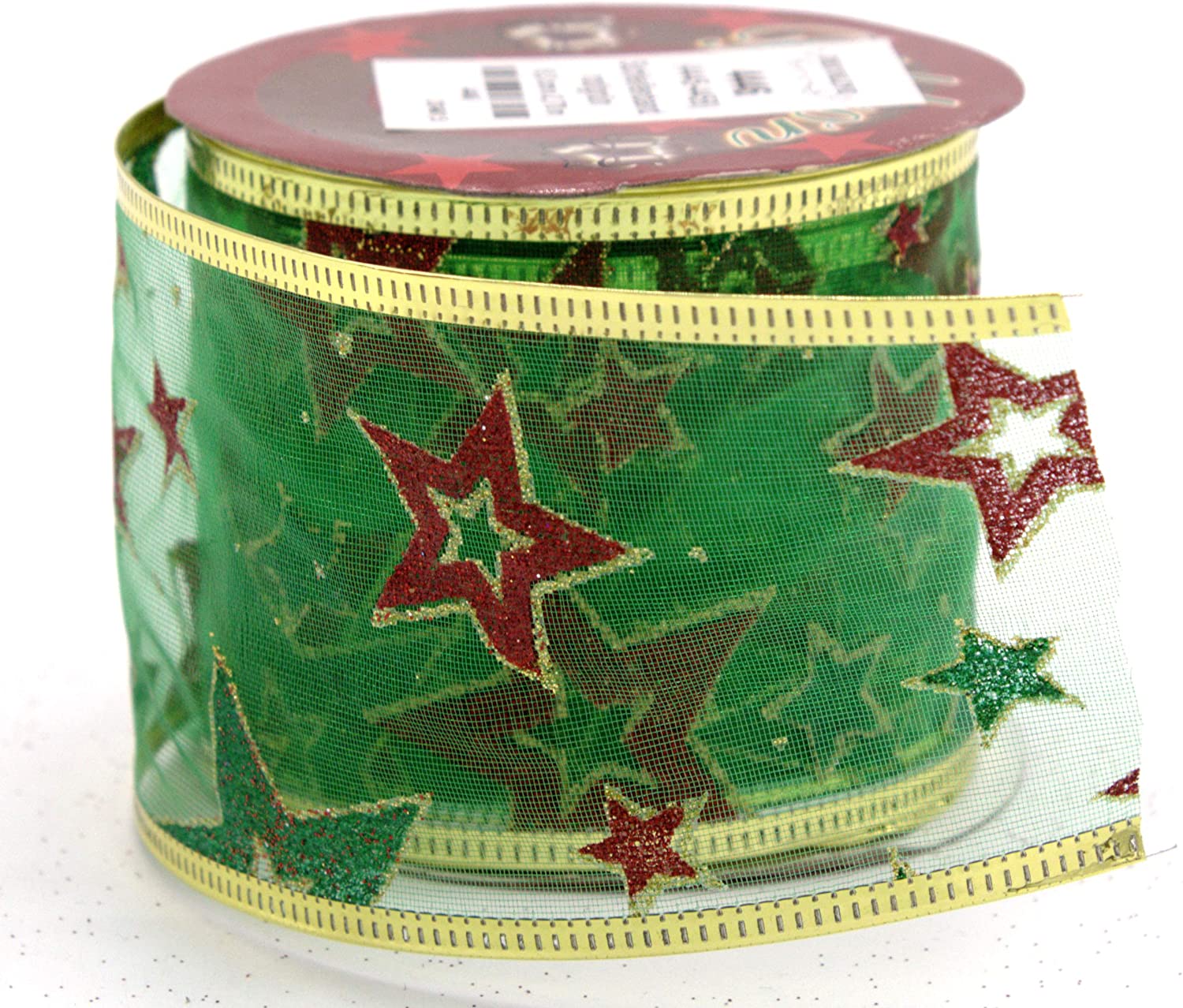 Daro Decorative Fabric Ribbon 6.3 Cm X 2.7 M In Red Or Green - 1 Piece Or 3