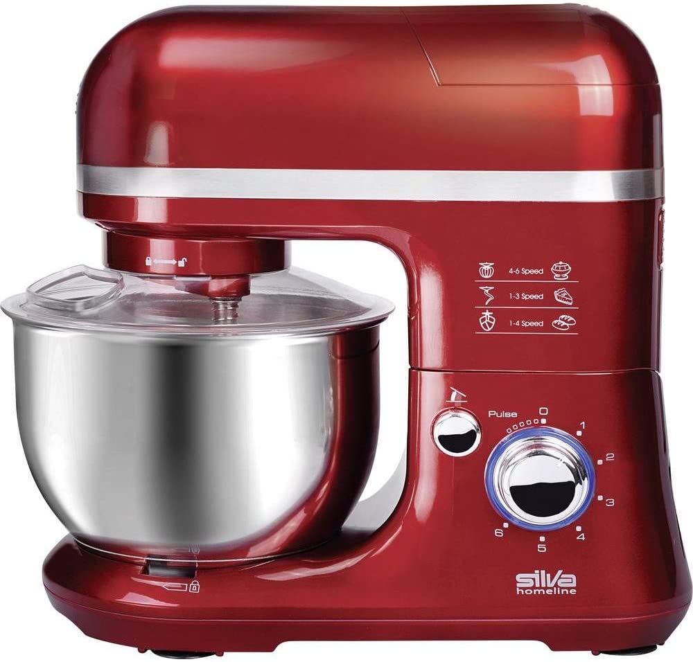 Silva-Homeline Silva Homeline KM 6500 Kitchen Machine with 6 Power Levels, Contains Professional Boston Cocktail Shaker – Red