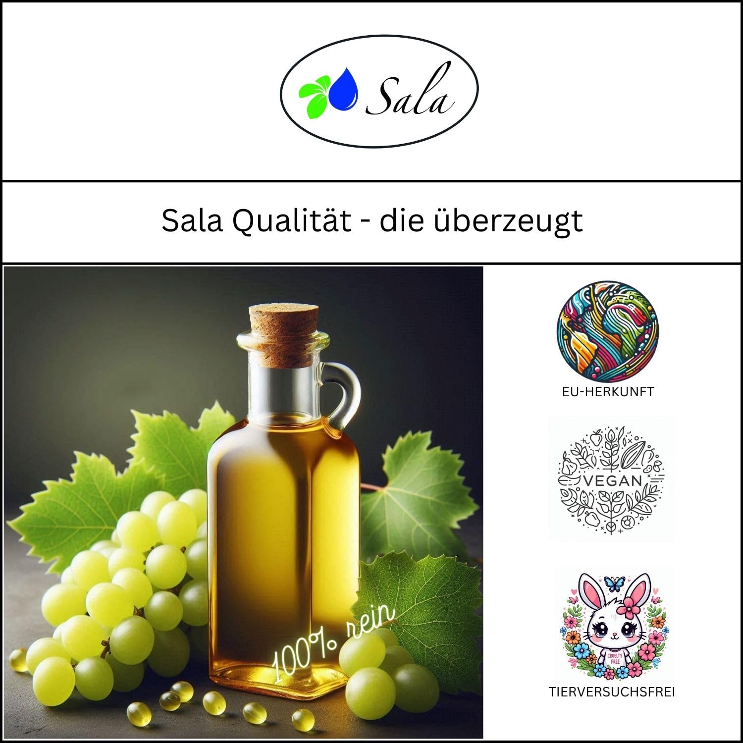 Sala Grape Seed Oil Refined 500 ml Glass Bottle