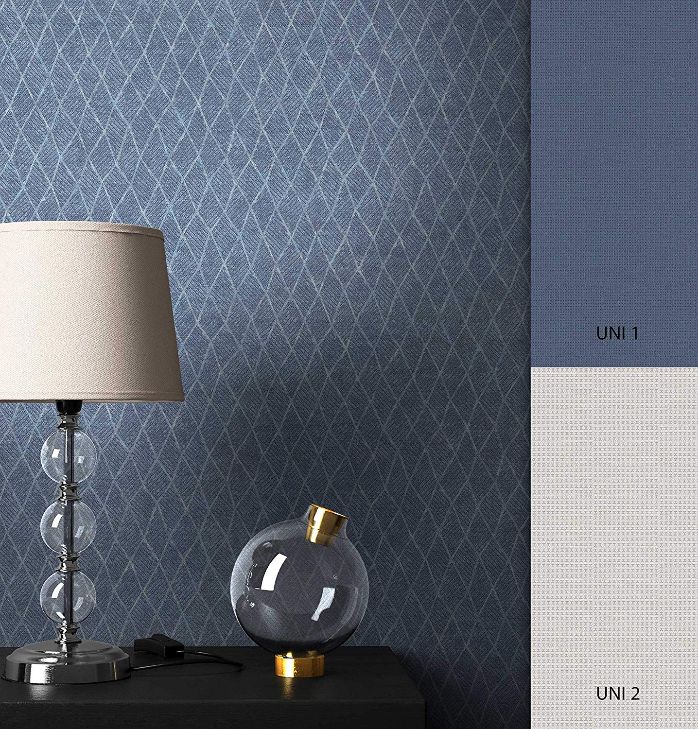 Newroom Design Newroom Wallpaper Graphic Blue Plain Texture Plain Non-Woven Wallpaper Plai