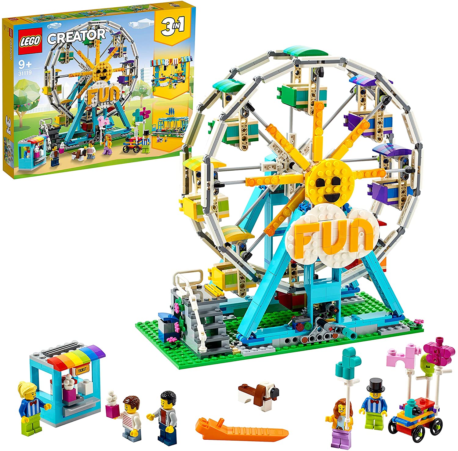 LEGO 31119 Creator Ferris Wheel Construction Toy, Amusement Park, Toy for B