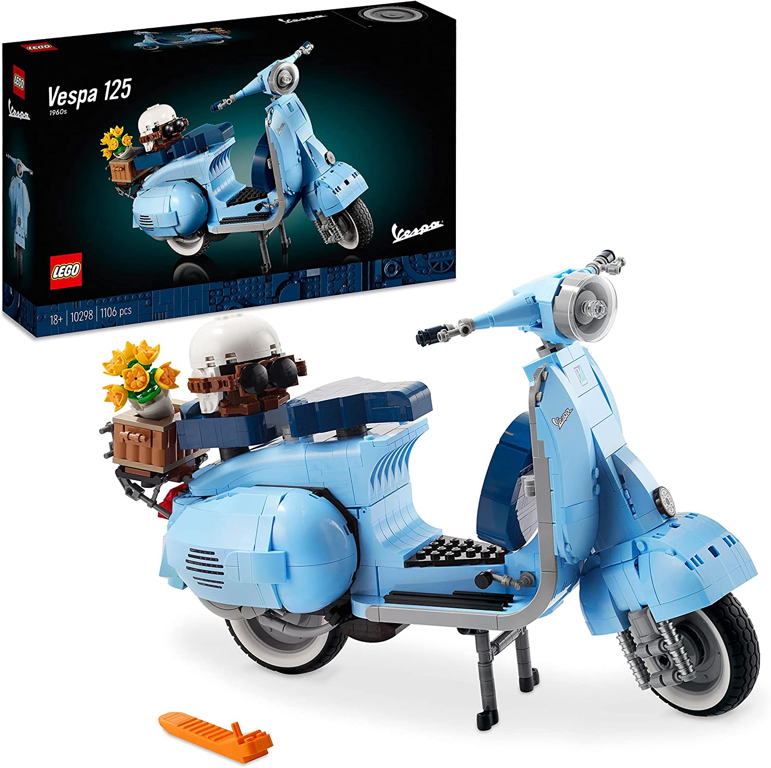 LEGO 10298 Vespa 125 Model Kit, Vintage Scooter from Italy, Set for Adults 