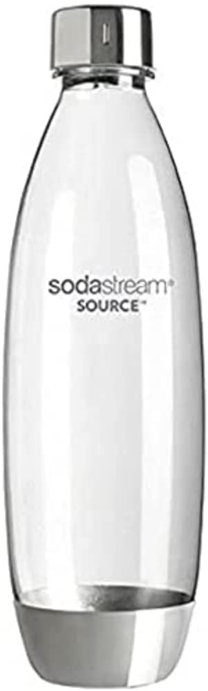 SodaStream 1 Litre Single Fuse Metal Bottle, Silver