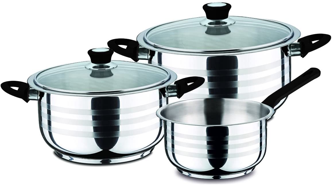 Bergner Zurich Stainless Steel Pot & Pfannensets Glasdeckel
