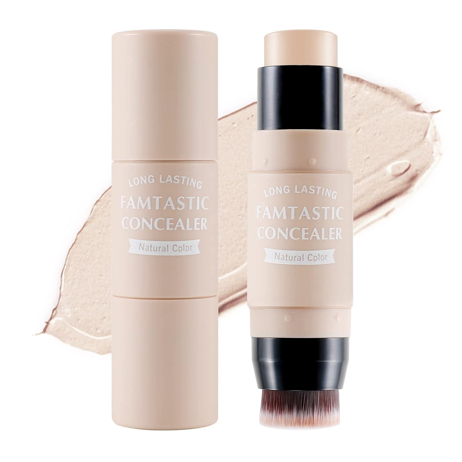 Erinde Contour Foundation Stick with Pennello, Penna Abbronzante Evidenziatore, Matita Viso Illumina Sfumature, Tonalità Evidenziazione, Stick Modellante Evidenziazione, Trucco A Lunga Tenuta (#03)
