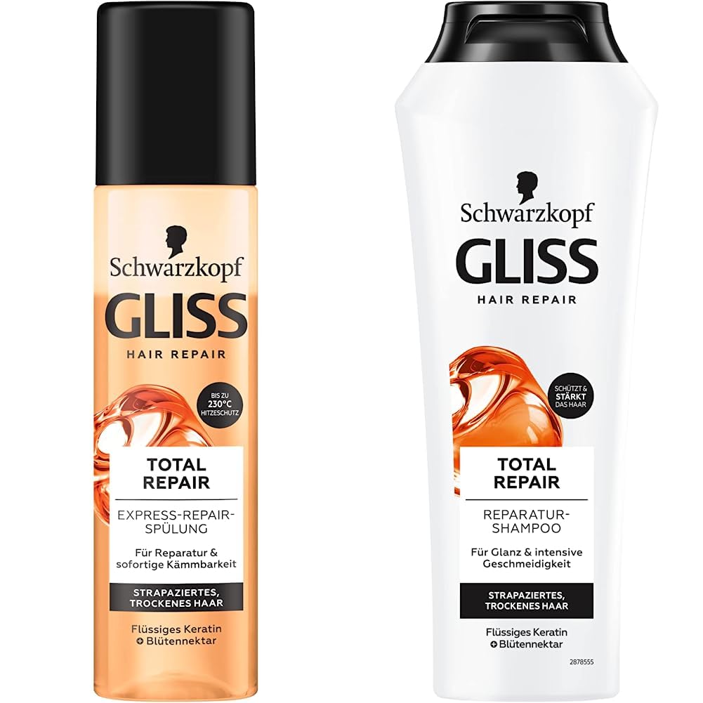 Gliss Express-Repair-Spülung Total Repair (200 ml) & Gliss Shampoo Total Repair (250 ml)