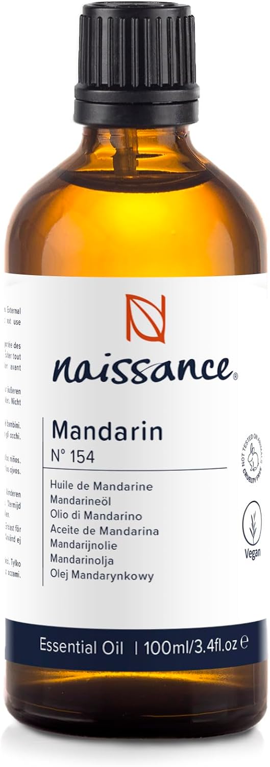 Naissance Mandarin Oil (No. 154), 100 ml, 100% Natural Pure Cold Pressed Mandarin Essential Oil for Natural Cosmetics, Aromatherapy, Oil Burners, Fragrance Oil for Aroma Diffusers