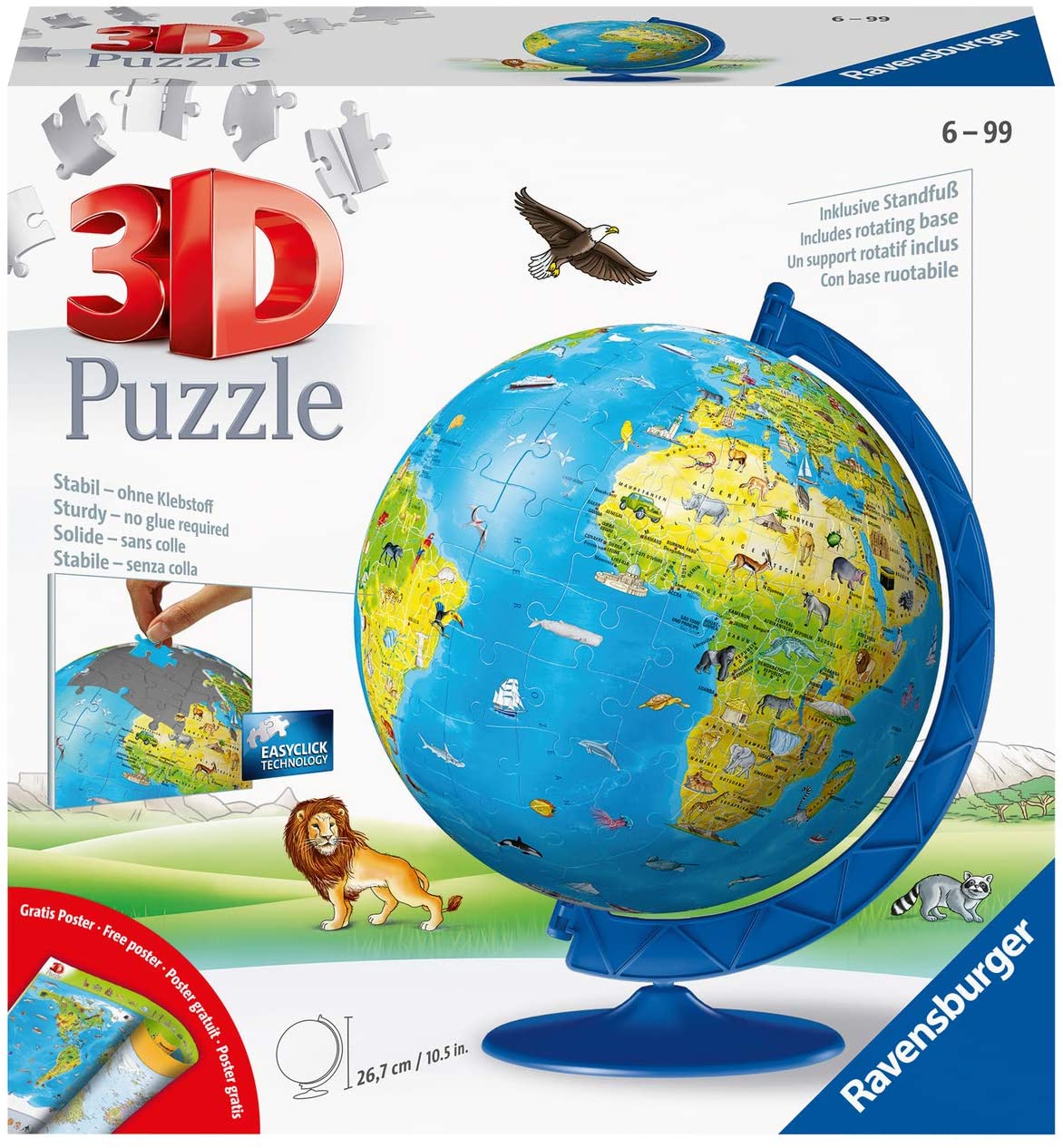 Ravensburger 3D Puzzle, Childrens Globe In German.