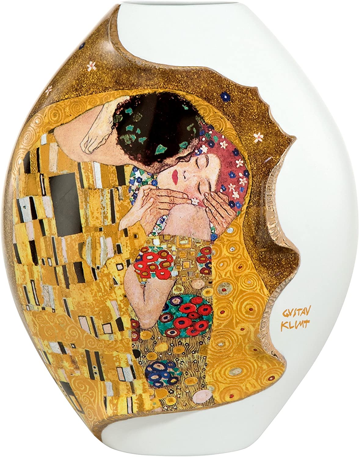 \'\"The Kiss – Gustav Klimt – Porcelain with Gold – Goebel – Vase Height 30 cm