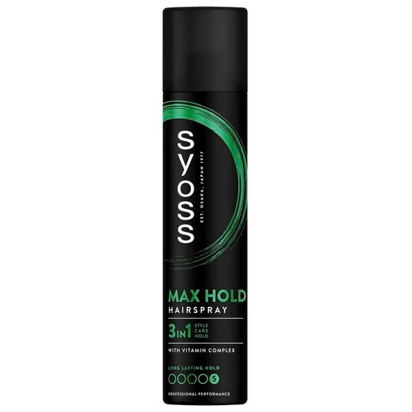 Syoss Hair Spray Max Hold 3-in-1 with Vitamin Complex 300 ml Pack of 6