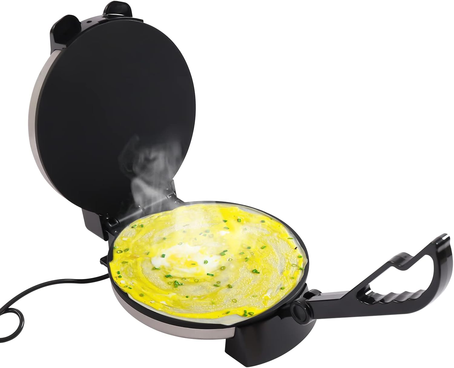 Roti Maker Chapati Maker, Electric Tortilla Press 32 cm, Automatic Roti Maker Machine, Double-Sided Heating, Temperature Adjustable for Tortillas Tacos Quesadilla